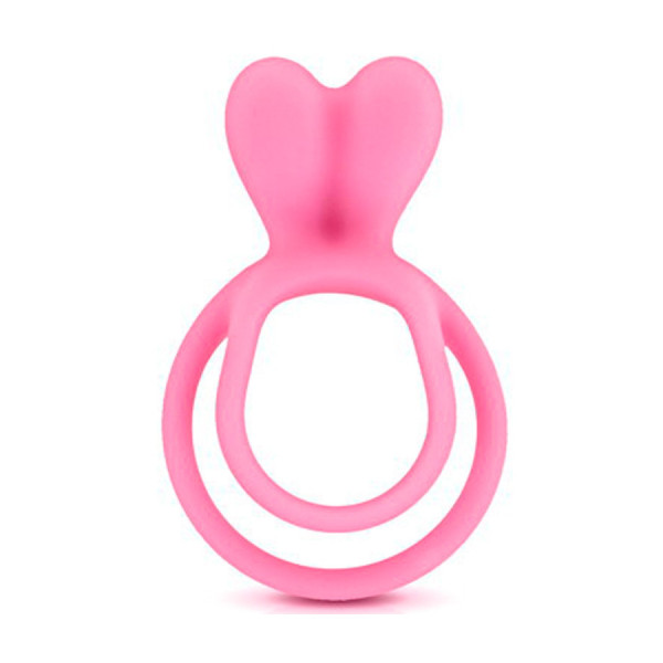 Double cockring rose avec stimulateur de clitoris 